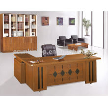 Melamine high end office desk, exclusive office furniture desks with side table